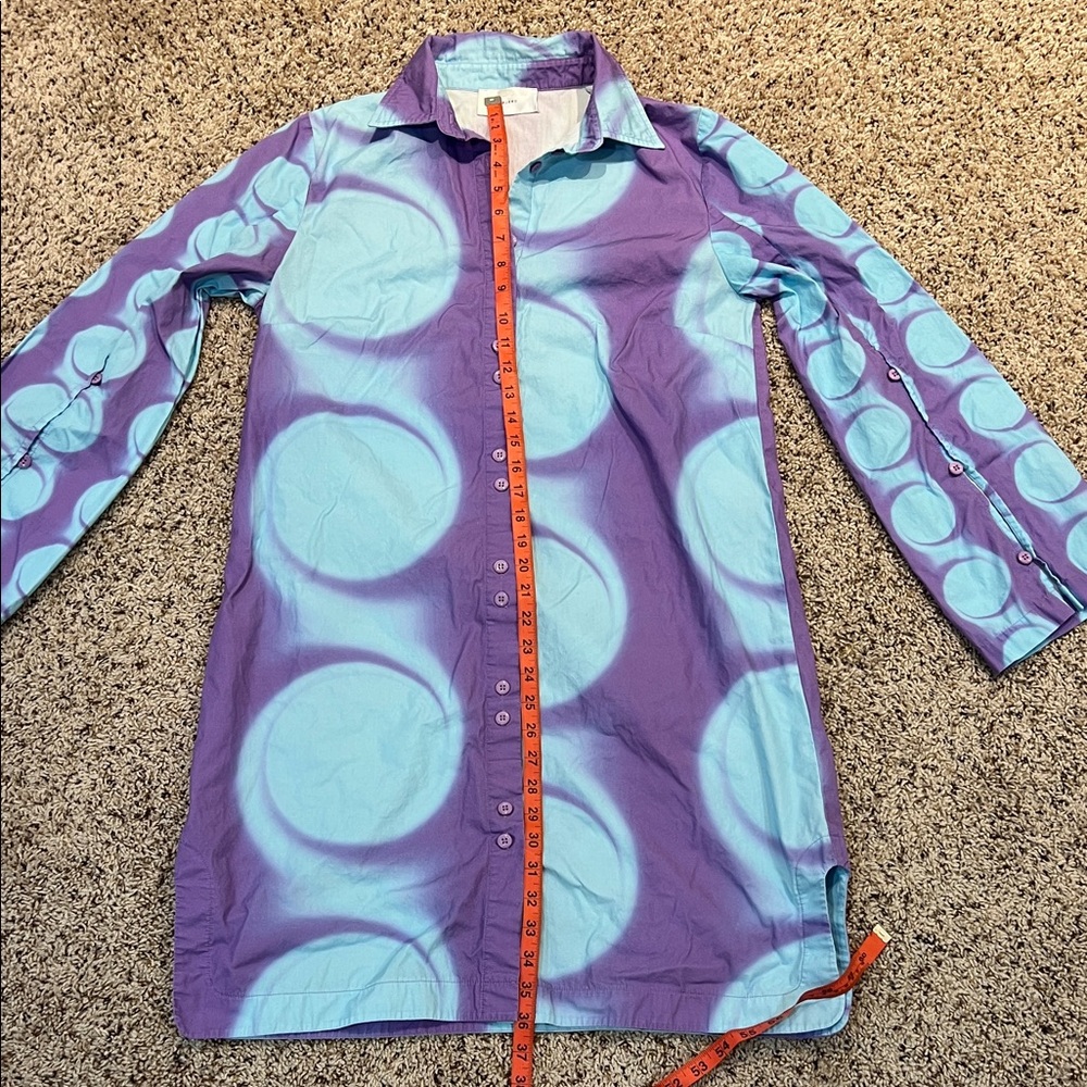 Purple and Blue Long Sleeve Dress - Picture 6 of 7